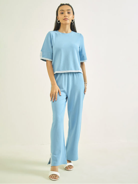 Luyk Girls Blue Lace matching set