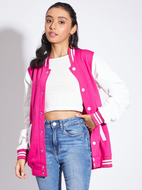 Pink varsity jackets