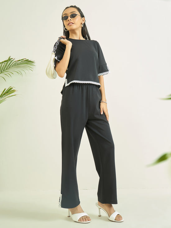 Luyk Girls black Lace matching set