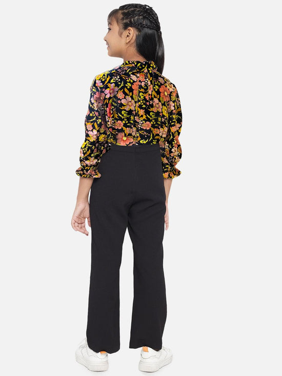 Black Floral Printed Jumpsuit