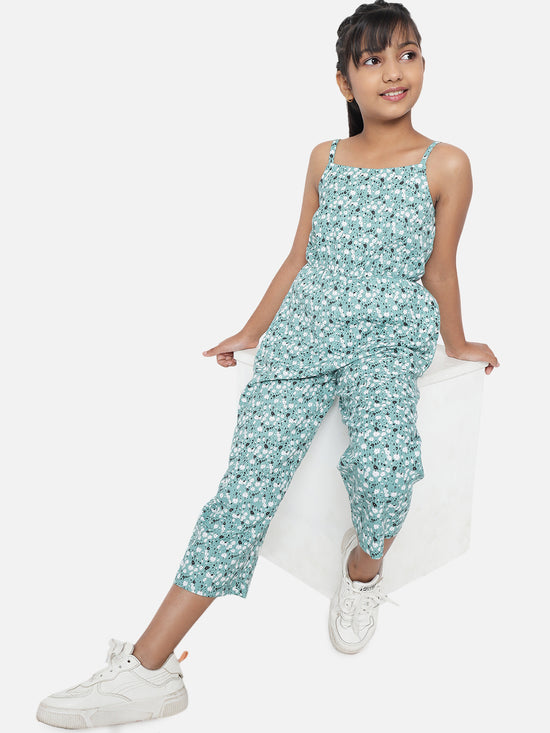 Floral Print Girls Jumpsuit