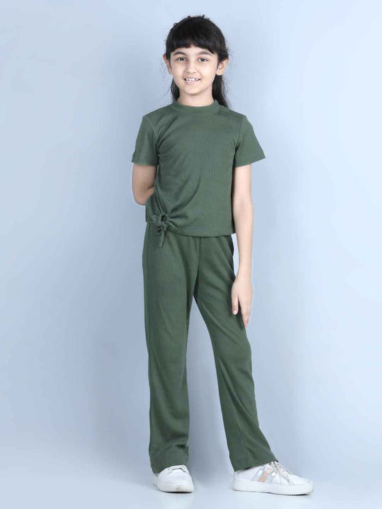 Girls Casual Top Trouser (Green)