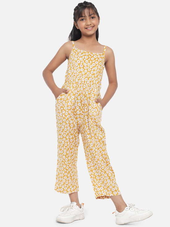 Floral Print Girls Jumpsuit
