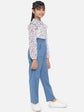 Blue Girls Casual Top Trouser Clothing Set