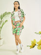 Luyk Girls Green Floral 3 pcs Shorts Set
