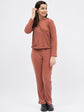 Brown Ribbed Winter Co-Ord Set