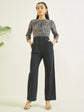 Luyk Girls Black Animal Printed Jumpsuit