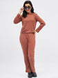 Brown Ribbed Winter Co-Ord Set
