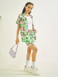 Luyk Girls Green Floral 3 pcs Shorts Set