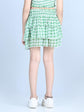 Checkered Girls Layered Green Skirt