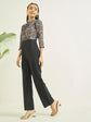 Luyk Girls Black Animal Printed Jumpsuit