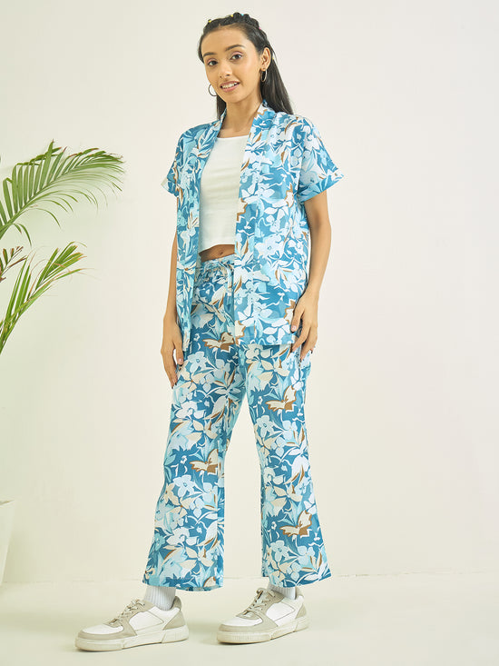Luyk Girls Blue Floral 3 pcs Matching Set