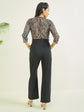 Luyk Girls Black Animal Printed Jumpsuit