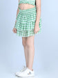 Checkered Girls Layered Green Skirt