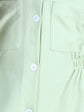 Green Crepe Shirt Dress