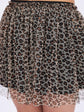 Black crop top with tiger print skirt