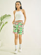 Luyk Girls Green Floral 3 pcs Shorts Set