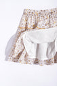 Floral Print Girls Flared White Skirt