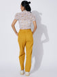 Yellow floral shirt & trouser clothing set with crop top