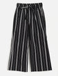 Girls Striped Cotton Smart High-Rise Pleated Culottes Trousers