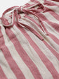 Girls Pink Striped High-Rise Pleated Joggers Trousers