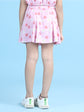 Floral Print Girls Pleated Pink Skirt