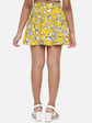 Floral Print Girls Pleated Yellow, White Skirt