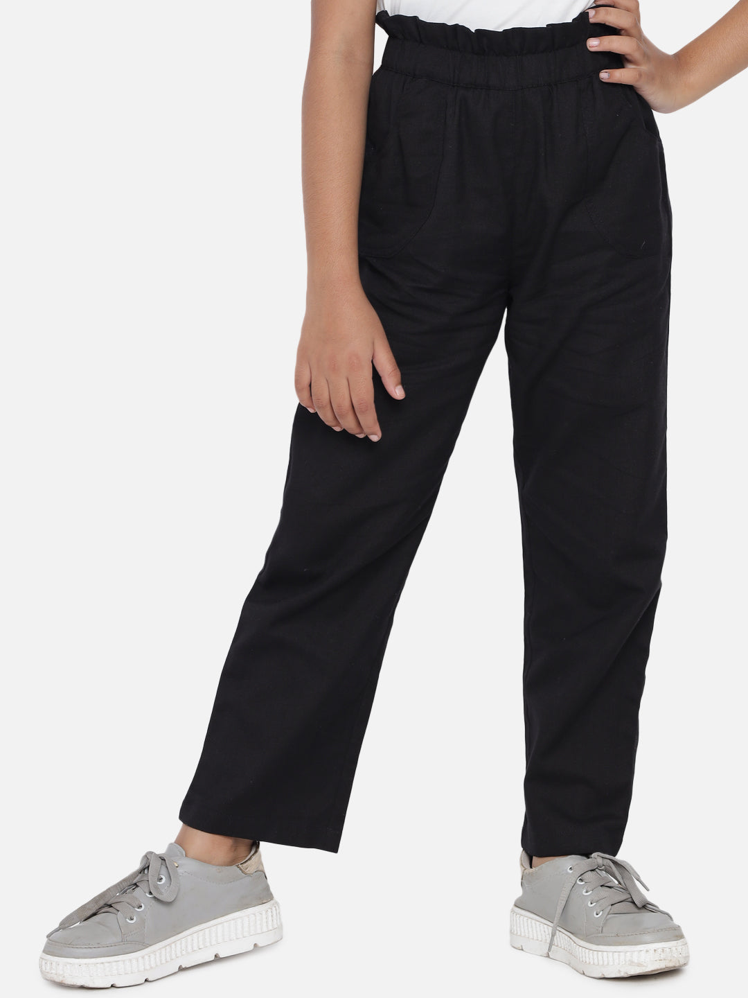 Buy Bossini Girls Black Regular Fit Solid Trousers  Trousers for Girls  2456965  Myntra