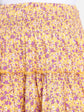 Floral Print Girls Layered Yellow Skirt