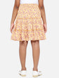 Floral Print Girls Layered Yellow Skirt
