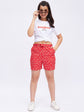 Printed tshirt with red shorts
