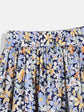Floral Print Girls Pleated Blue Skirt