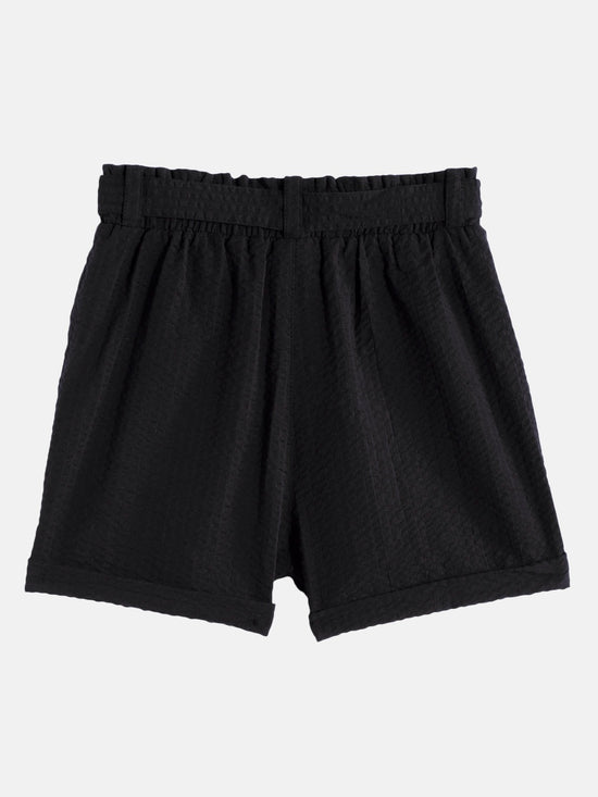 Short For Girls Casual Solid Pure Cotton (Black, Pack of 1)