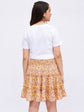 Printed tshirt with floral tired skirt