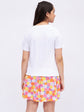 Printed tshirt with multi colour mini skirt