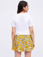 Printed tshirt with Yellow floral mini skirt