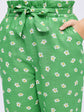 Plain t-shirt with green floral printed pants