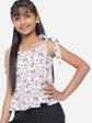 Girls Rayon Blouson Top (White, Pack of 1)