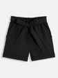 Short For Girls Casual Solid Pure Cotton (Black, Pack of 1)